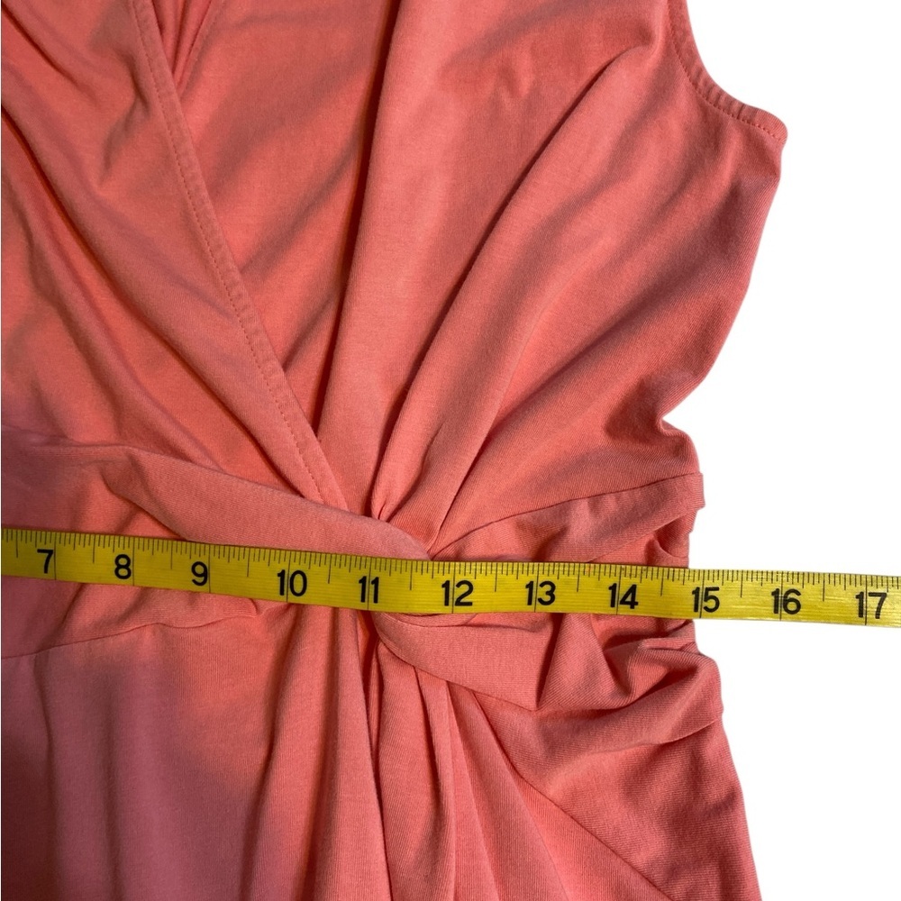 Elegant Coral Casual Wrap Sundress Dress sz 10-12 medium - Picture 4 of 4